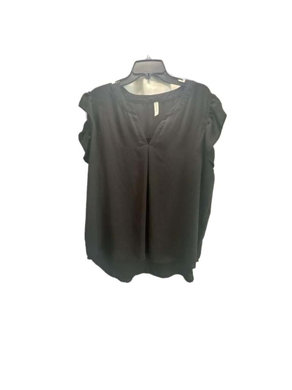 Zenana Black Flutter Sleeve V-Neck Blouse Size 3X